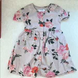 Old Navy 4T Floral Kids Dress - Pink and Cream